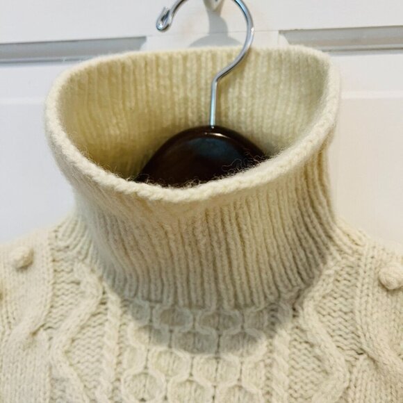 Vintage Kennedy of Ardara 100% Wool Chucky Cable Hand Knit fisherman Sweater Siz - Picture 4 of 16